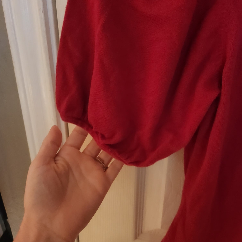 Women's Red Ruffled Top - Picture 12 of 13